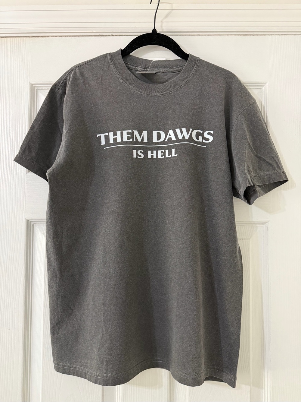 Georgia Bulldogs Them Dawgs Is Hell Graphic Tee - Gray